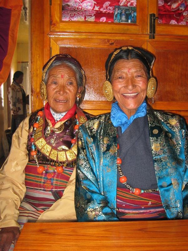 Sherpa grandmothers in traditional dress